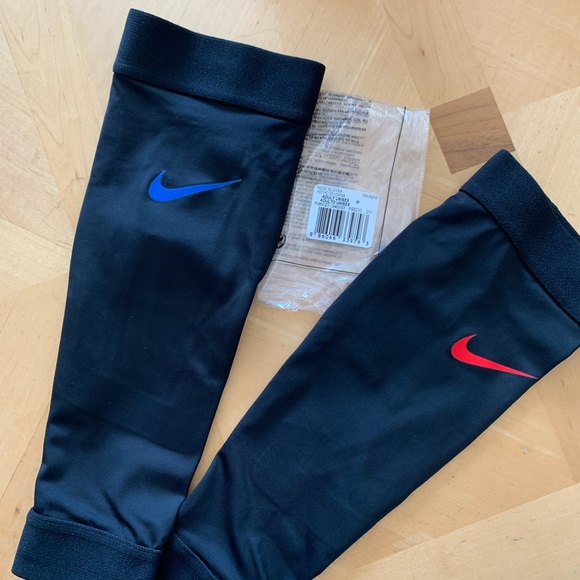 Nike Black Compression Sleeves with Blue and Red Swoosh - Picture 8 of 11